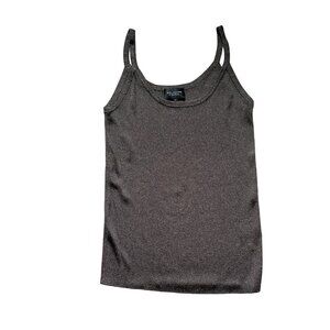 St. John Couture Women Metallic Shimmery Tank Top Sweater Sleeveless Brown Med